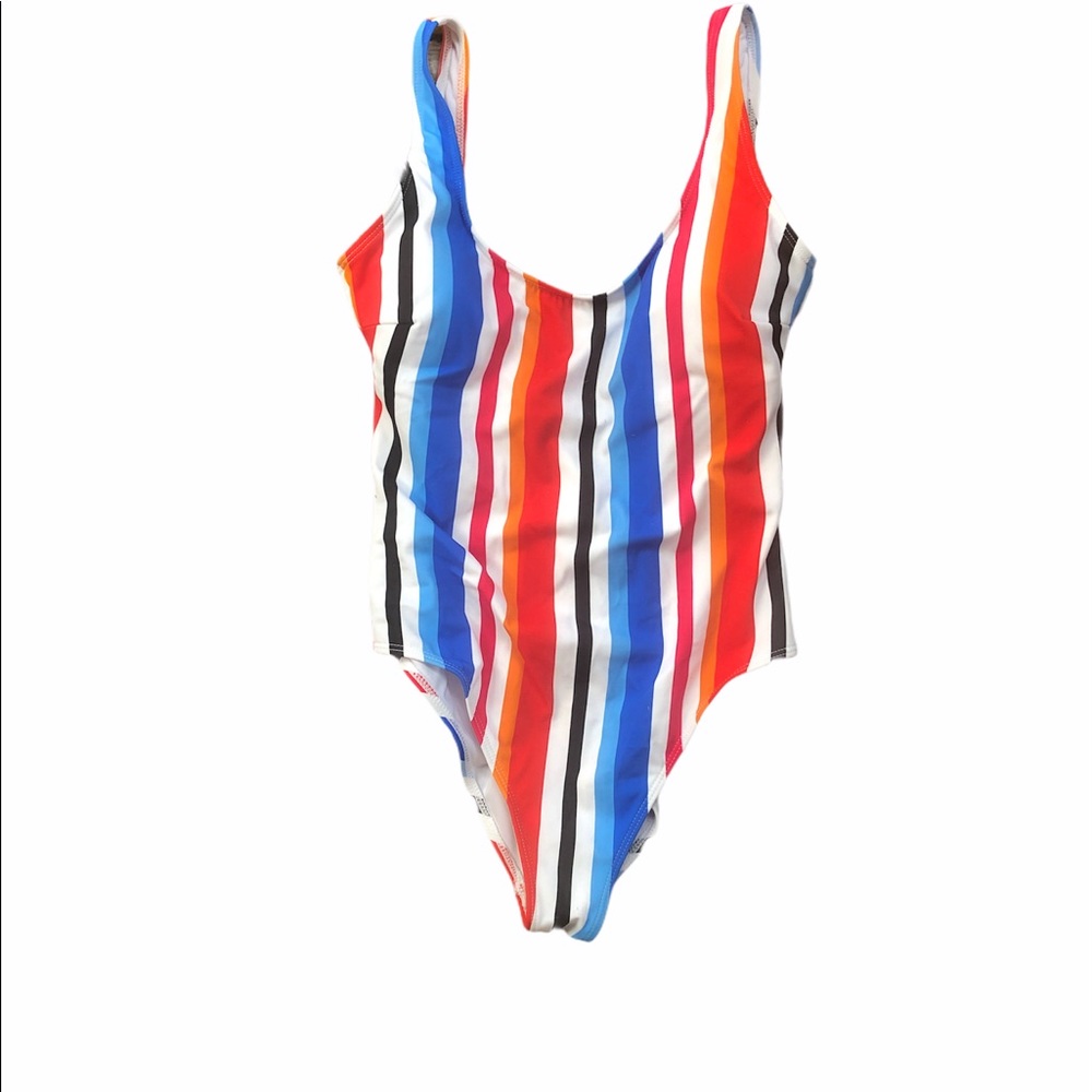 Striped piece bathing suit size SM